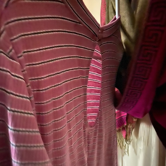 MOCK NECK LONG SLEEVE RIBBED SLIP DRESS - Picture 5 of 5